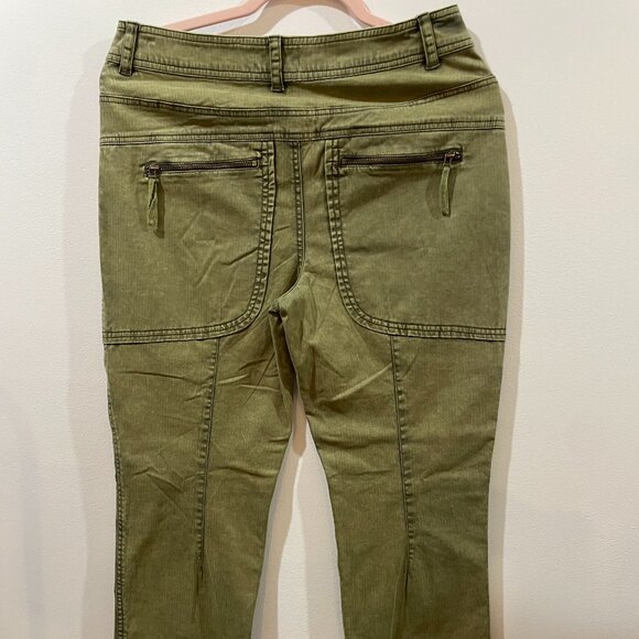 NWT $148 Free People We The Free Hot In It Moto Pants Army Green Size 4 - Picture 5 of 9